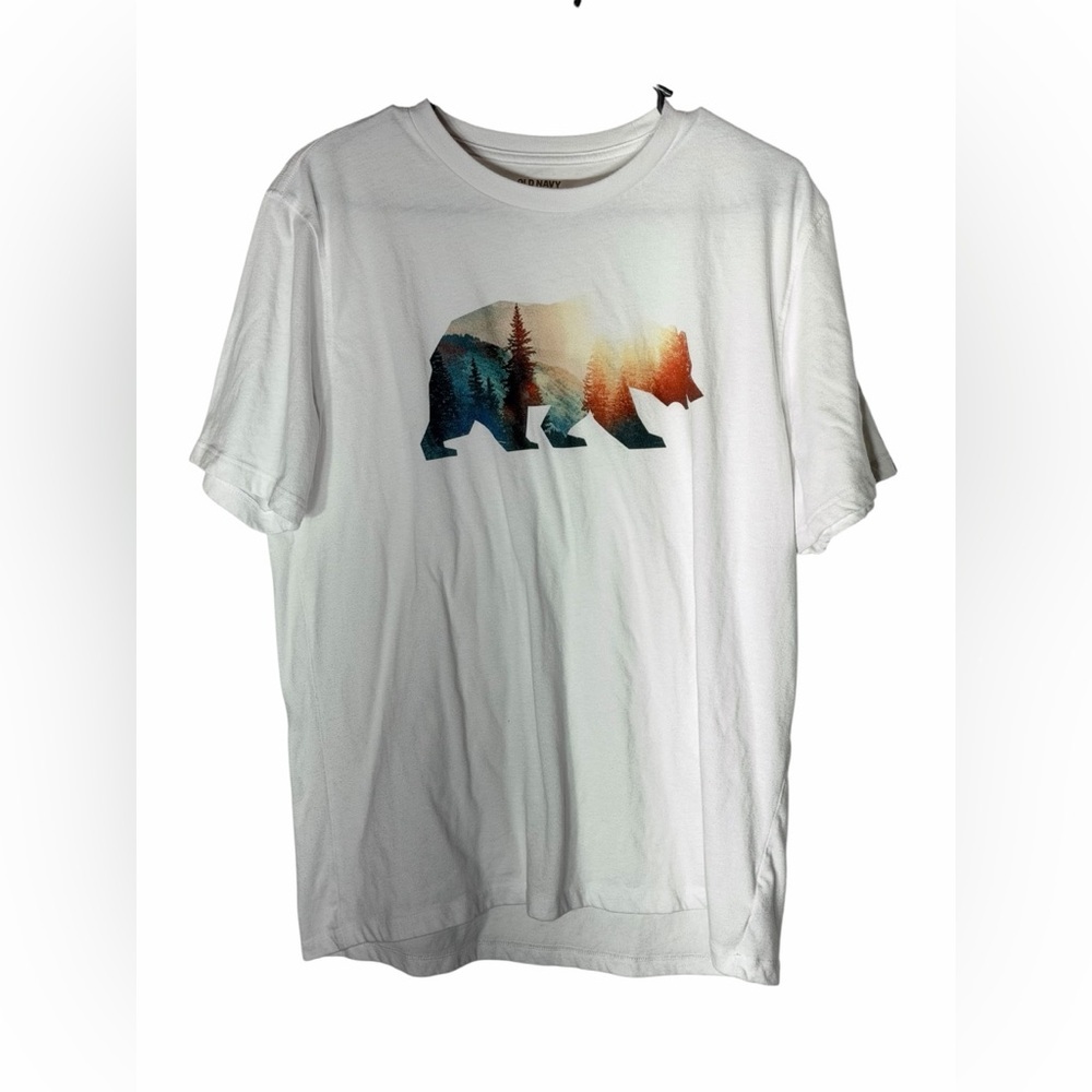 💥Old Navy White Bear Graphic Tee Large